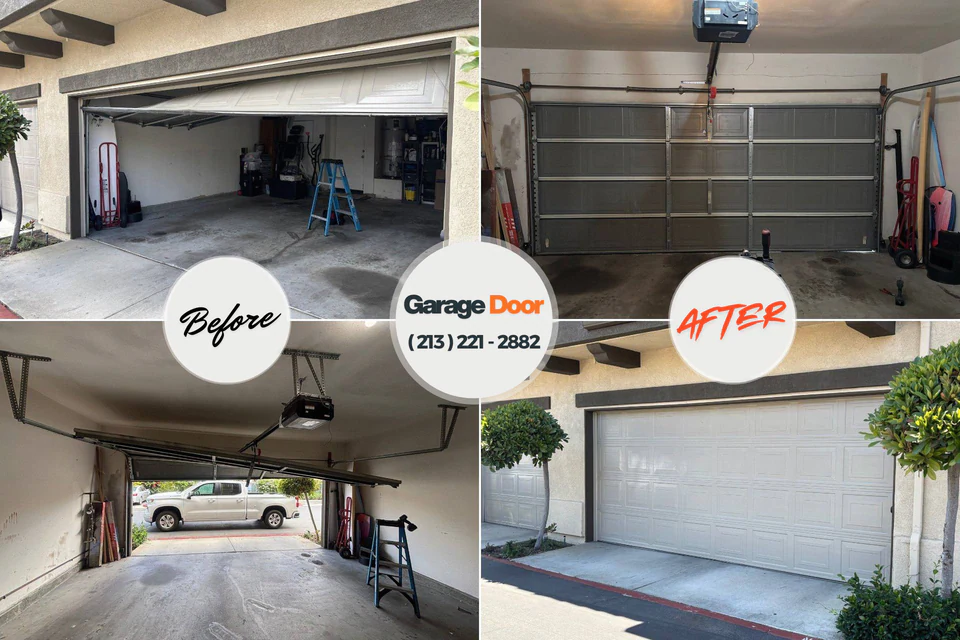 Before and after: garage door repair Canyon Day, AZ